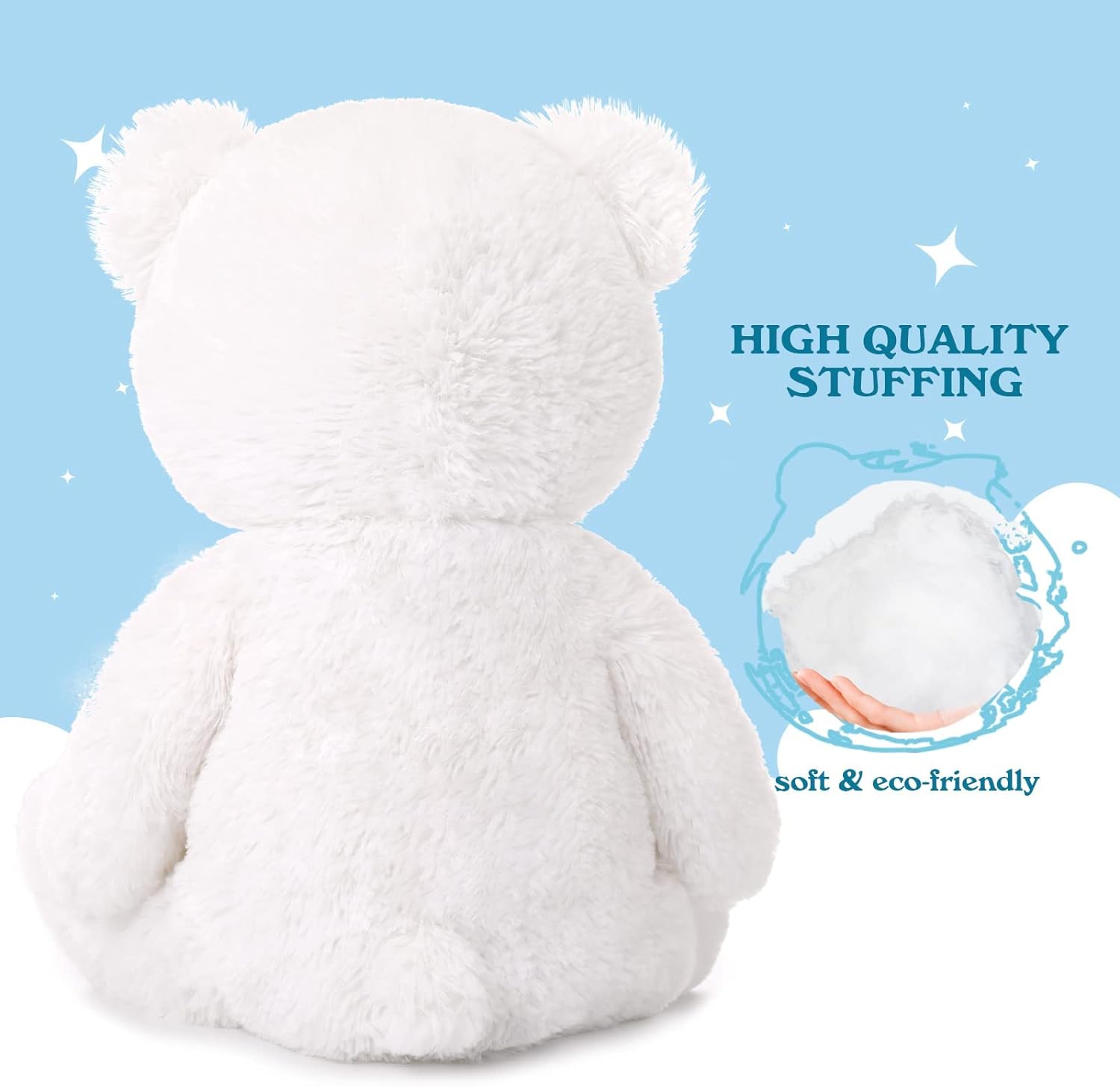 Teddy Bear Stuffed Toy, Light Brown/White, 18 Inches