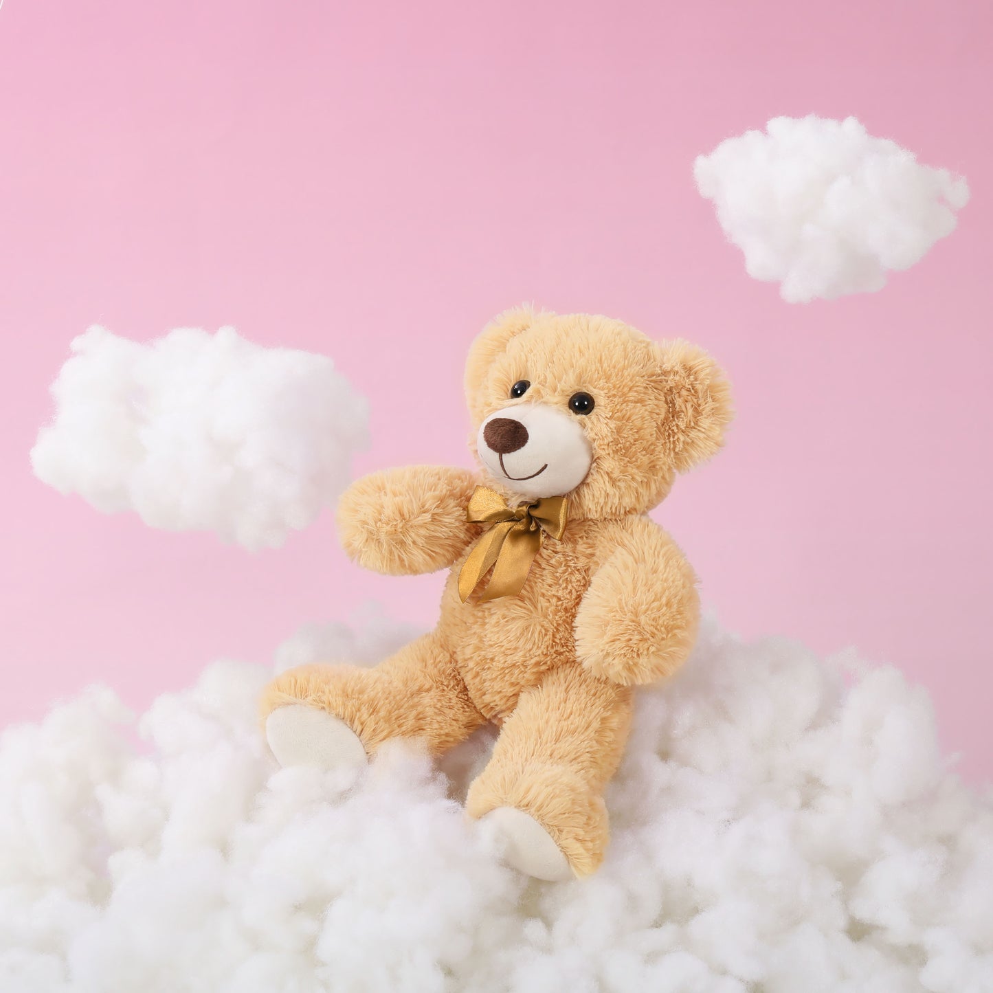 Teddy Bear Stuffed Animals Bulk - Small Teddy Bear Plush Toys - Light Brown 14 Inches Teddy Bear Plush Dolls - Cute Fuzzy Bears for Baby Shower/Wedding/Birthday/Valentine's Day - Teddy Bear Theme Baby Shower Centerpieces
