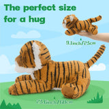 Leopard/Tiger with Cub Plush Toy Set Cuddly Animal Gift for Kids