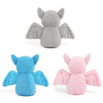 MorisMos Stuffed Animals - 3 Pcs Bat Stuffed Animals - Blue/Grey/Pink Bat Plush Toys - Halloween Bat 14 Inches Soft Toys - Free Shipping
