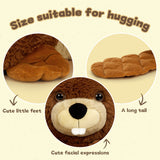 Lifelike Beaver Plush Toy with Three Baby Beavers 14.96 Inch