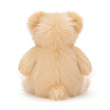 14 Inch Long Fur Teddy Bear Plush Toy with Plaid Bow