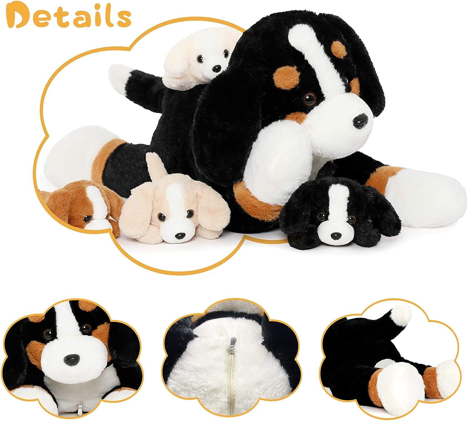 Bernese Mountain Dog Plush Toy Set, 24 Inches