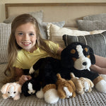 Bernese Mountain Dog Plush Toy Set, 24 Inches - Stuffed Animal Babies with Their Mom - Cute Puppy Plush Toys for Children - Stuffed Animal with Babies in Belly