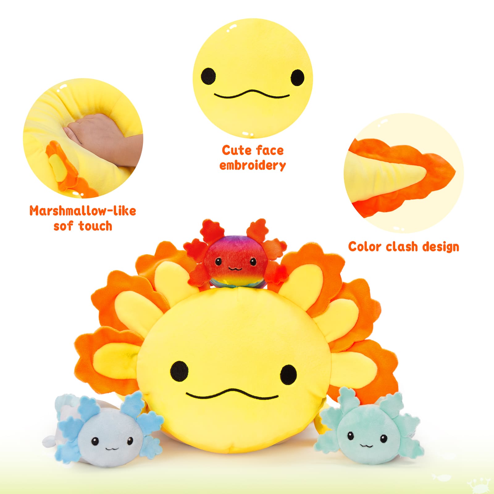 Axolotl Plush Toys Salamander Stuffed Animals, 23.5 Inches