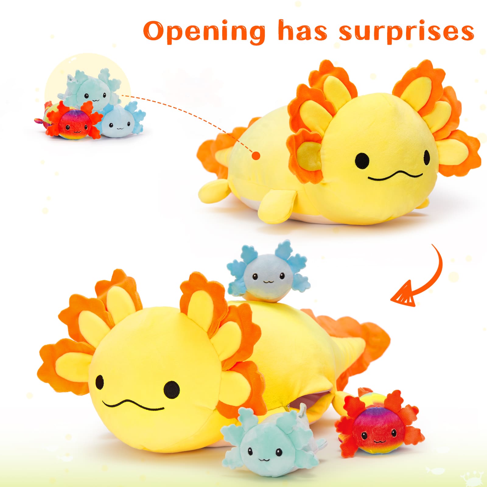 Axolotl Plush Toys Salamander Stuffed Animals, 23.5 Inches
