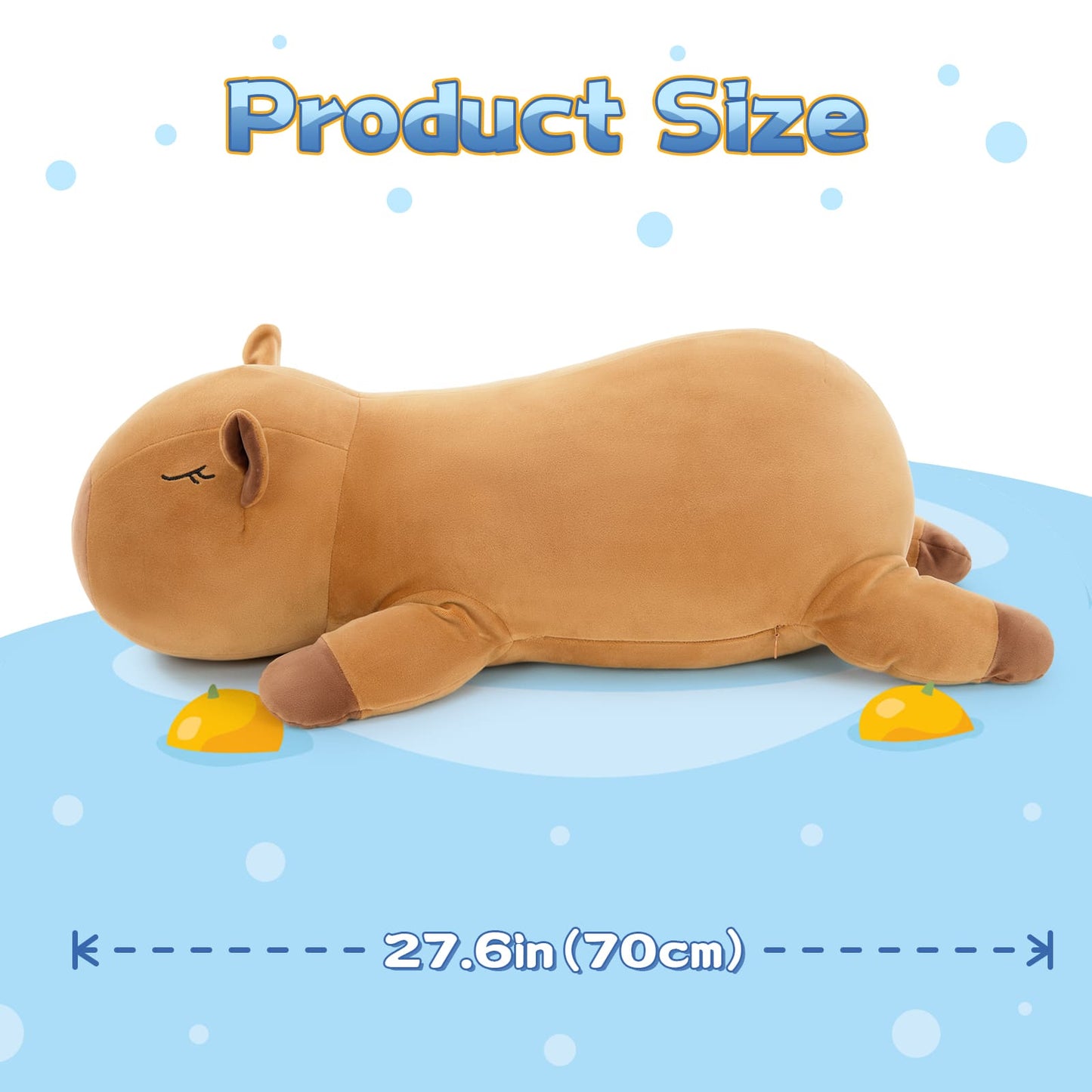 Large Capybara Plush Toys - Weighted Throw Pillows - Kawaii Capybara Stuffed Animals - Birthday Christmas Graduation Valentine's Day Mother's Day Gift Guide - Free Shipping Now