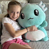 Hey, are any fellow axolotl enthusiasts present? You've got to take a look at this adorable axolotl plushie! It's got the most adorable big eyes and ears that sparkle. Made with a plushy fabric and filled with super soft PP cotton, you won't be able to resist cuddling it. This plush toy isn't just cute, it also doubles as a cozy throw pillow.