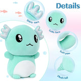 Big Eyes Axolotl Stuffed Toy, Mint Green, 20 Inches