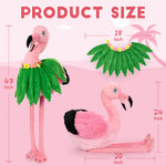 Realistic Pink Flamingo Stuffed Animals - Giant 43 Inches Flamingo Plush Toys with Grass Skirt - Valentine's Day Gift for Girlfriend/Boyfriend - Fluffly Cuddly Plushy Fluffy Toy - Cute Flamingo Cartoon Plush Pillows for Kids - Christmas/Birthday Gift for Children - Free Shipping