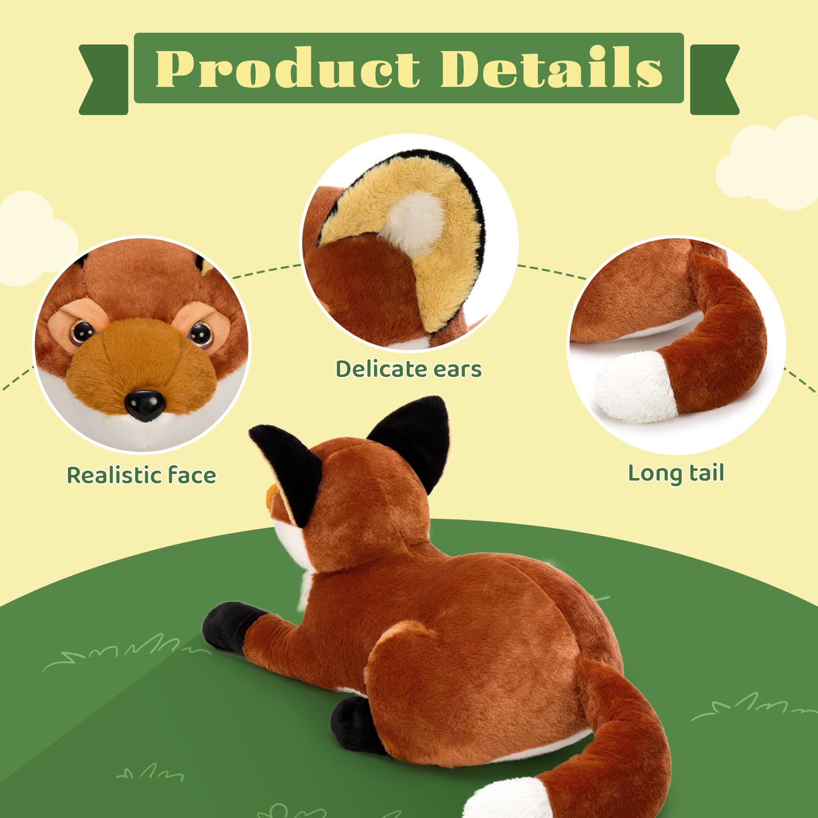 Giant 30-Inch Fox Plush – Ultra Soft & Cuddly Stuffed Animal