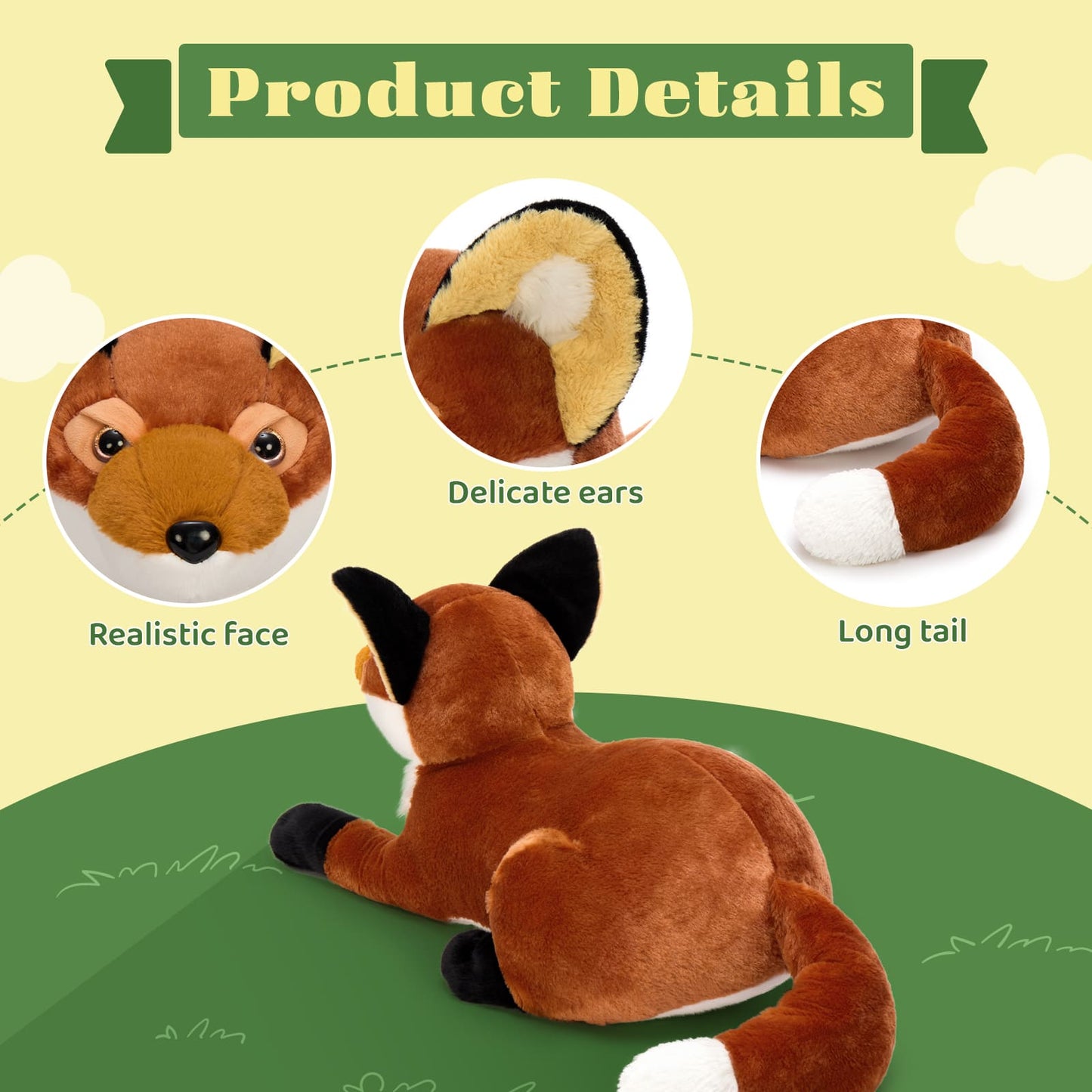 Giant 30-Inch Fox Plush – Ultra Soft & Cuddly Stuffed Animal