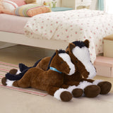 Big Horse Stuffed Animals - Coffee Massive Horse Plush Toys - 4 FT Huge Horse Plush Dolls - Farm Animal Plush Pillows - Cute Little Pony Plush Dolls - Christmas/Birthday/Baby Shower Gift Ideas