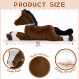 Big Horse Stuffed Animals - Coffee Massive Horse Plush Toys - 4 FT Huge Horse Plush Dolls - Farm Animal Plush Pillows - Cute Little Pony Plush Dolls - Christmas/Birthday/Baby Shower Gift Ideas