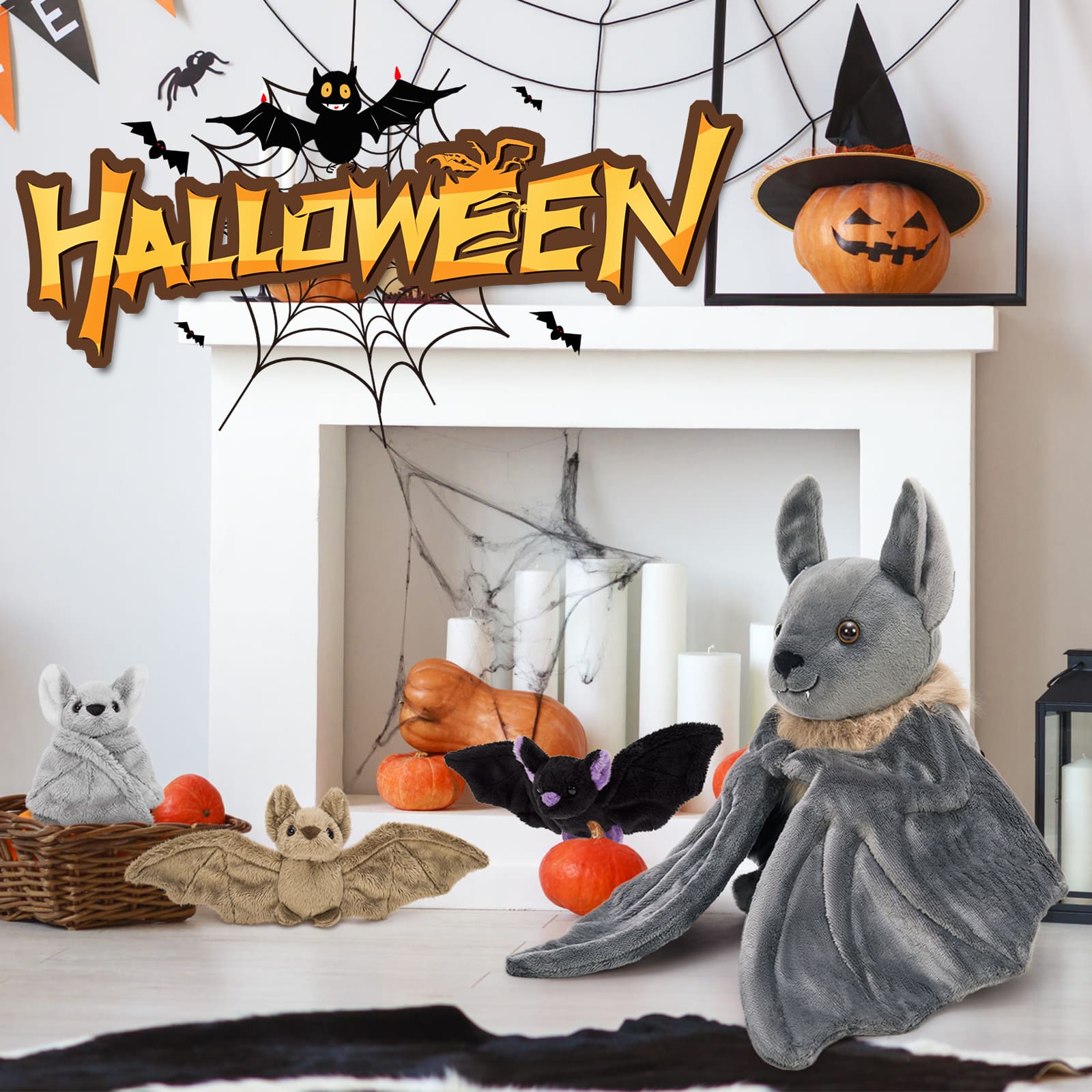 Lifelike Bat Stuffed Animals Halloween Plush Toys, 31.5 Inches