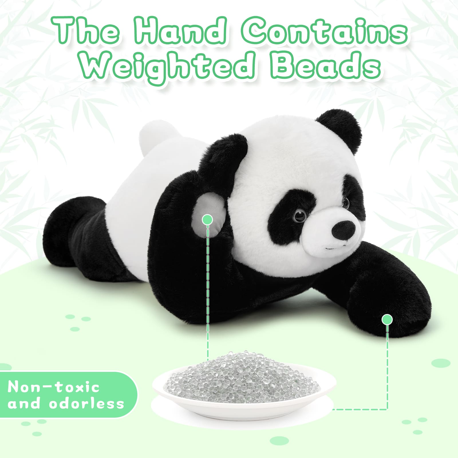 Panda Weighted Plush Toy Animal Throw Pillow, 31.5 Inches