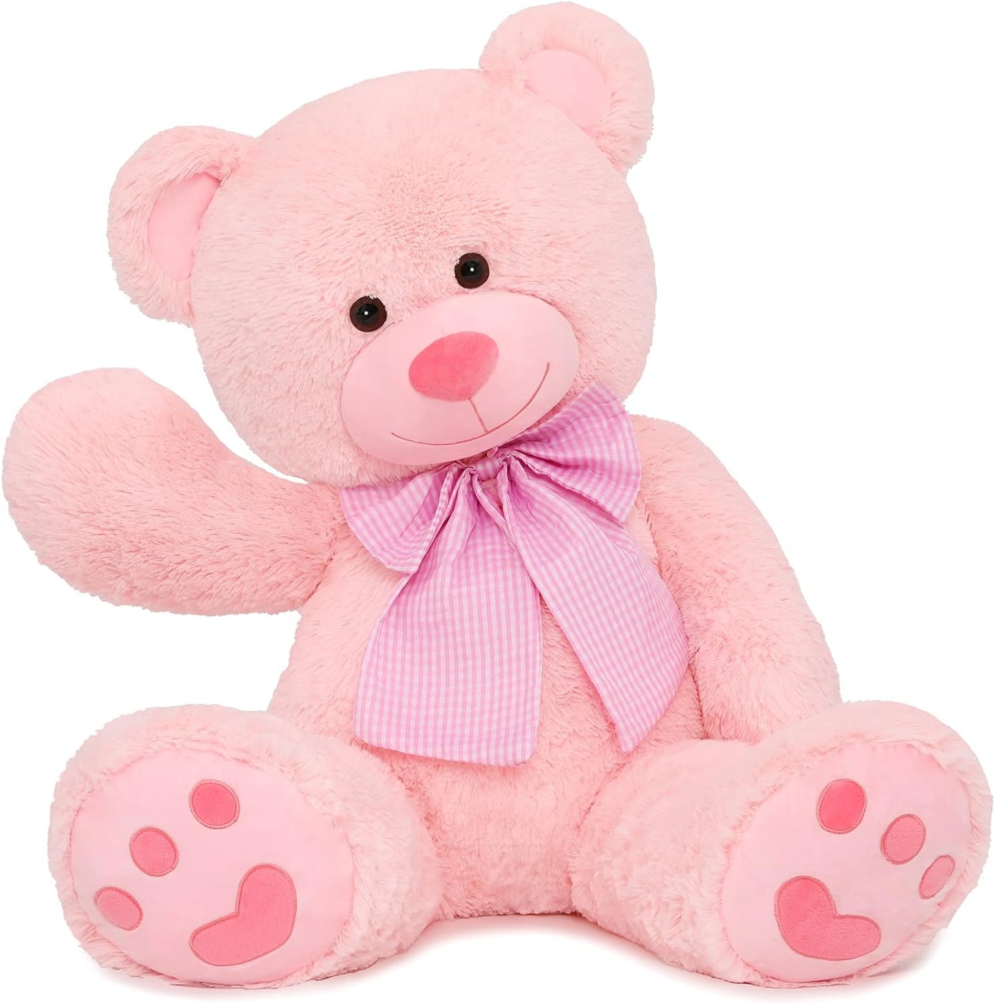 MorisMos Stuffed Animals - Big Pink Teddy Bear Plush Toys -Giant Teddy Bear Plush Dolls - Valentine's Day Teddy Bears&Gifts for Boyfriend/Girlfriend - ' We Can Bearly Wait' Teddy Bear Theme Baby Shower Decor Ideas - Gender Reveal Party Teddy Bear Decorations -Birthday/Christmas/Graduation Gift for friends - Romantic Anniversary Gift for Wife/Husband
