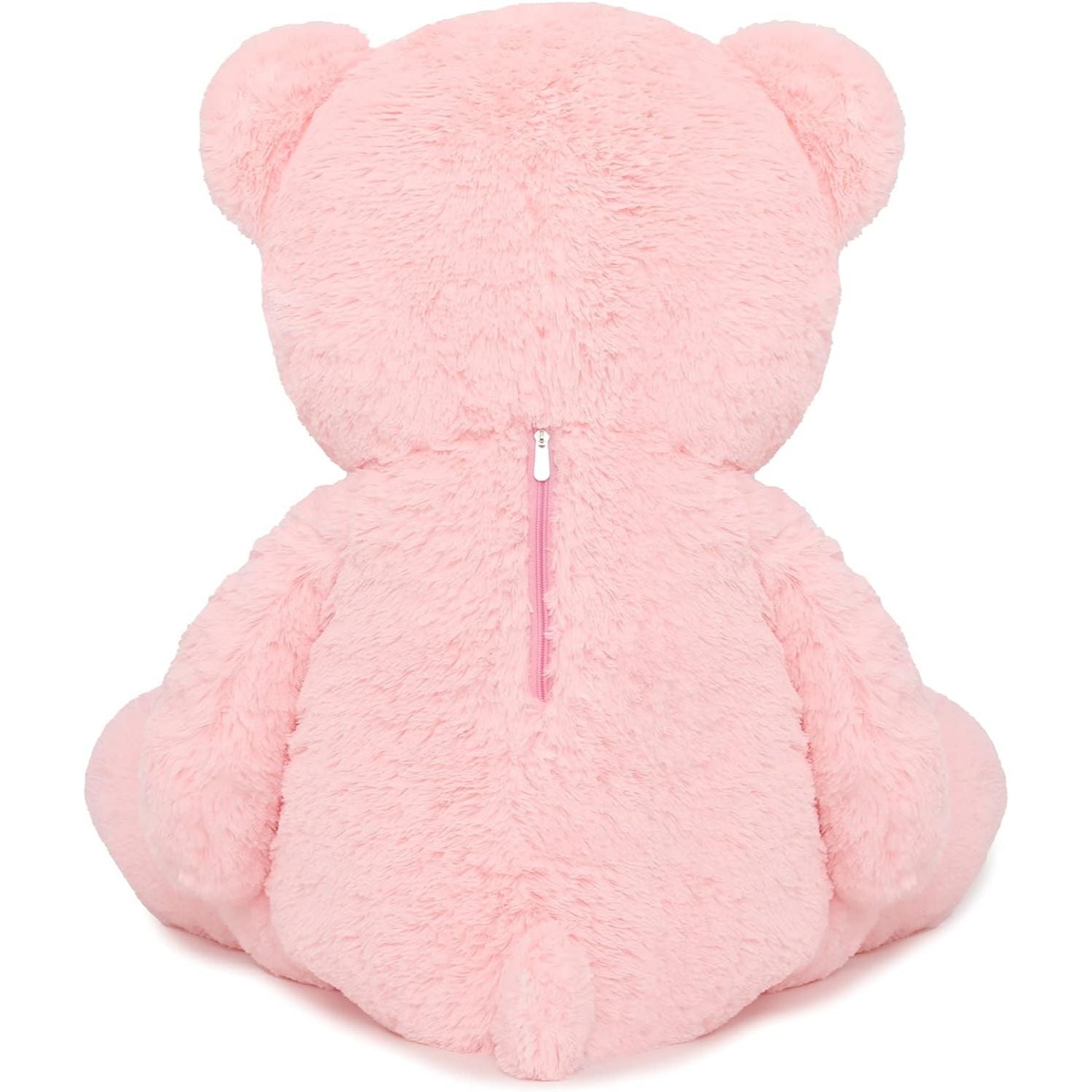 Big Teddy Bear Plush Toy, Brown/White/Pink, 39/47 Inches