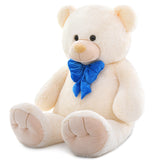 Giant White Teddy Bear Plush Toys - Beige Teddy Bear Stuffed Animals - Massive Valentine's Day Teddy Bears&Gifts - Soft Cuddly Smiling Face Big Teddy Bear Plush Gift for Girlfriend/Boyfriend - Teddy Bear Plush Dolls for Birthday/Baby Shower/Christmas