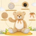 MorisMos Stuffed Animals - Giant Light Brown Teddy Bear Plush Toys - 4 Feet Teddy Bear Plush Dolls - Valentine's Day Teddy Bears&Gifts for Boyfriend/Girlfriend - ' We Can Bearly Wait' Teddy Bear Theme Baby Shower Decor Ideas - Birthday/Christmas/Graduation Gift for friends - Romantic Anniversary Gift for Wife/Husband