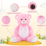 MorisMos Stuffed Animals - Giant Light Brown Teddy Bear Plush Toys - 4 Feet Teddy Bear Plush Dolls - Valentine's Day Teddy Bears&Gifts for Boyfriend/Girlfriend - ' We Can Bearly Wait' Teddy Bear Theme Baby Shower Decor Ideas - Gender Reveal Party Teddy Bear Decorations -Birthday/Christmas/Graduation Gift for friends - Romantic Anniversary Gift for Wife/Husband