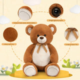 MorisMos Stuffed Animals - Giant Dark Brown Teddy Bear Plush Toys - 4 Feet Teddy Bear Plush Dolls - Valentine's Day Teddy Bears&Gifts for Boyfriend/Girlfriend - ' We Can Bearly Wait' Teddy Bear Theme Baby Shower Decor Ideas - Birthday/Christmas/Graduation Gift for friends - Romantic Anniversary Gift for Wife/Husband