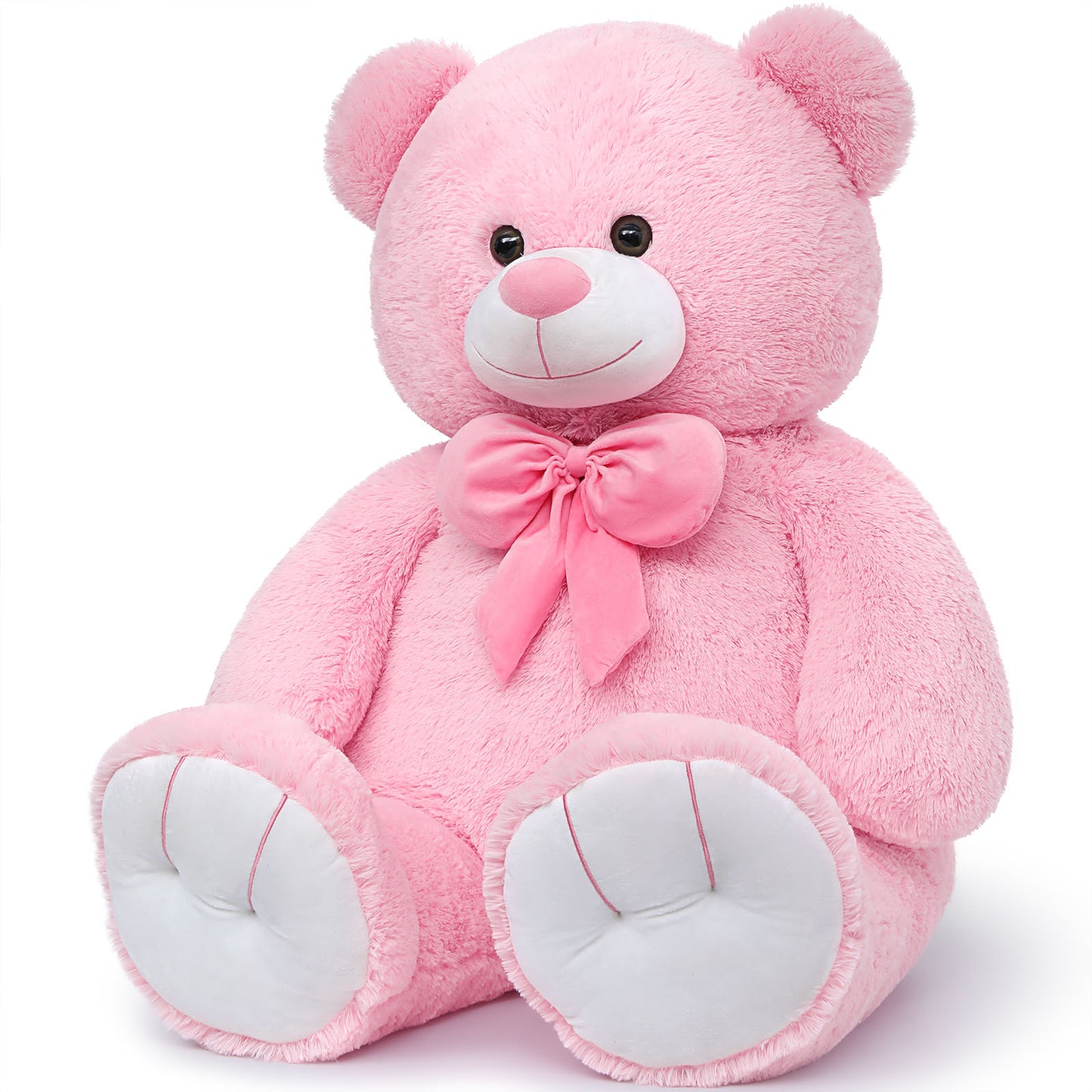 Giant Pink Teddy Bear Plush Toys - Pink Teddy Bear Stuffed Animals - Massive Valentine's Day Teddy Bears&Gifts - Soft Cuddly Smiling Face Big Teddy Bear Plush Gift for Girlfriend/Boyfriend - Teddy Bear Plush Dolls for Birthday/Baby Shower/Christmas