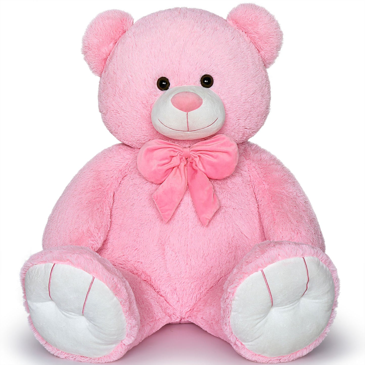 Giant Pink Teddy Bear Plush Toys - Pink Teddy Bear Stuffed Animals - Massive Valentine's Day Teddy Bears&Gifts - Soft Cuddly Smiling Face Big Teddy Bear Plush Gift for Girlfriend/Boyfriend - Teddy Bear Plush Dolls for Birthday/Baby Shower/Christmas