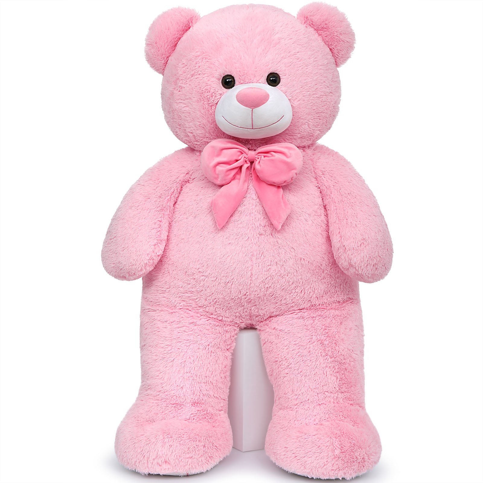 Giant Pink Teddy Bear Plush Toys - Pink Teddy Bear Stuffed Animals - Massive Valentine's Day Teddy Bears&Gifts - Soft Cuddly Smiling Face Big Teddy Bear Plush Gift for Girlfriend/Boyfriend - Teddy Bear Plush Dolls for Birthday/Baby Shower/Christmas