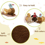 Turkey Squad plush set with one large turkey and three small baby turkey stuffed toys, soft and cuddly, perfect for Thanksgiving or gift giving.