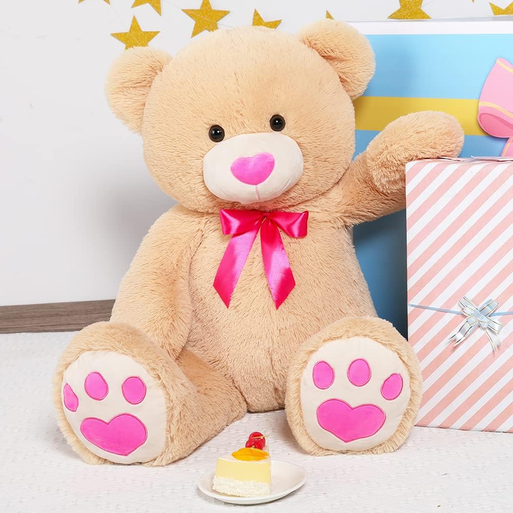 Giant Teddy Bear Stuffed Toy, Light Brown, 36 Inches