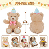 6 Pcs Birthday Dog Plush Toy Assortment - Kawaii Puppy Plush Toys - Birthday Party Favors - Birthday Gift Ideas for Friends - Birthday Party Decor - Birthday Centerpiece Decor