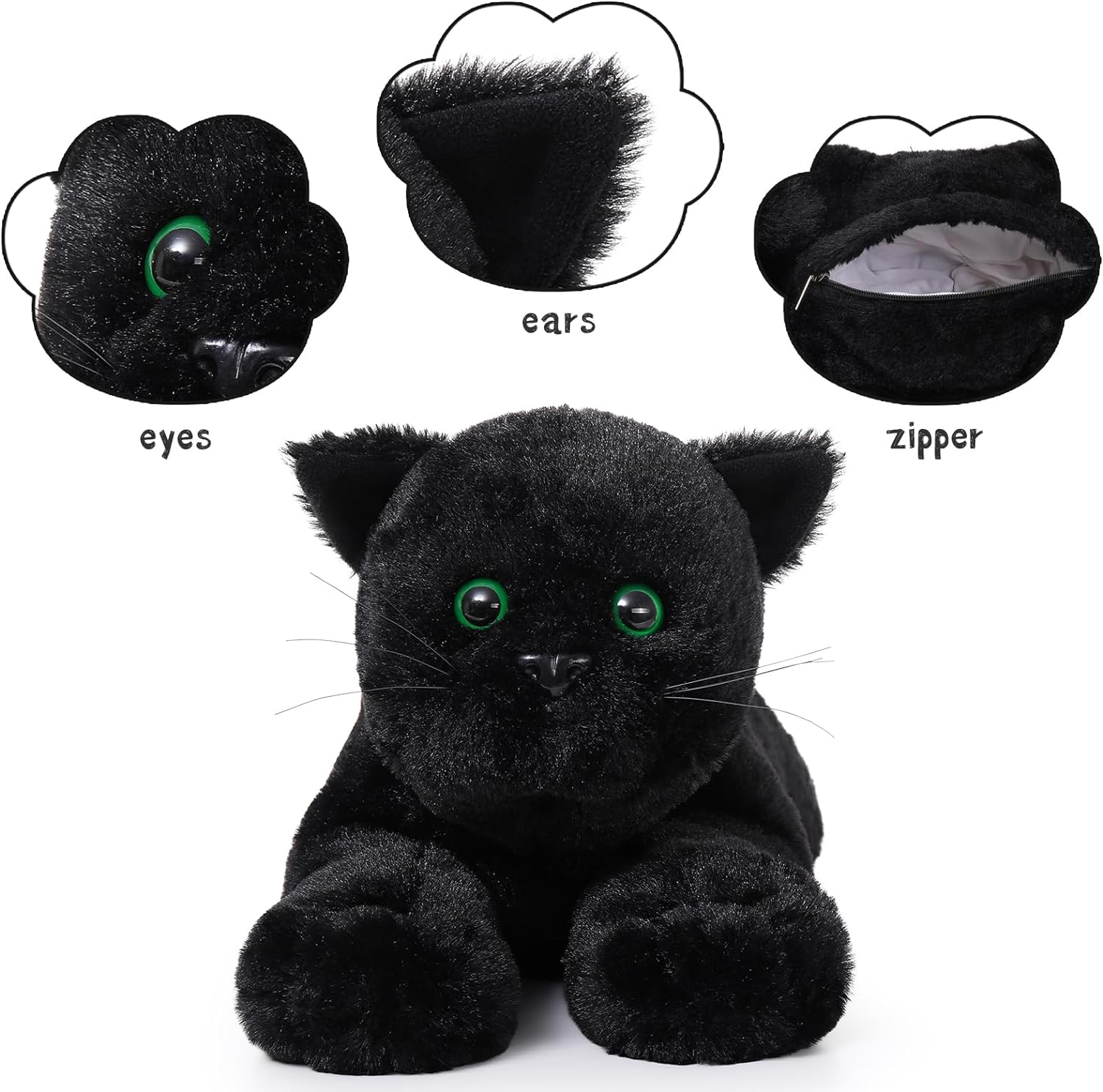 Black Cat Plush Toy Set, 20.4 Inches