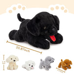 Black Labrador Stuffed Animals with Three Puppies in the Belly - Kawaii Black Dog Plush Toys - Birthday/Christmas/Graduation Gift for Girls Boys - Free Shipping