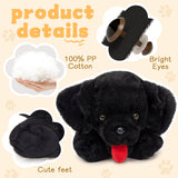 Black Labrador Stuffed Animals with Three Puppies in the Belly - Kawaii Black Dog Plush Toys - Birthday/Christmas/Graduation Gift for Girls Boys - Free Shipping
