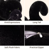 17.7-Inch Black Panther Plush Toy Set with Three Babies