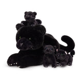 17.7-Inch Black Panther Plush Toy Set with Three Babies