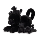 17.7-Inch Black Panther Plush Toy Set with Three Babies