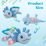 Axolotl Stuffed Animals with Babies Inside The Belly, Blue, 31.5 Inches