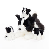 Border Collie Mom & Puppies Plush Set Herding Dog Stuffed Animals