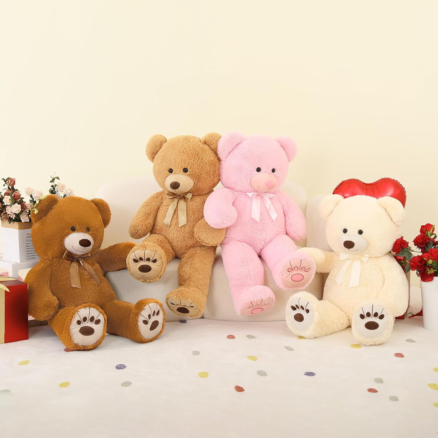 Teddy Bear Stuffed Animals, Stuffed Bear Plush, Cute Stuffed Animals, Giant Teddy Bears for Kids Baby Toddlers Girlfriend, Gifts for Valentine's Day/Birthday/Christmas, MorisMos Stuffed Animals