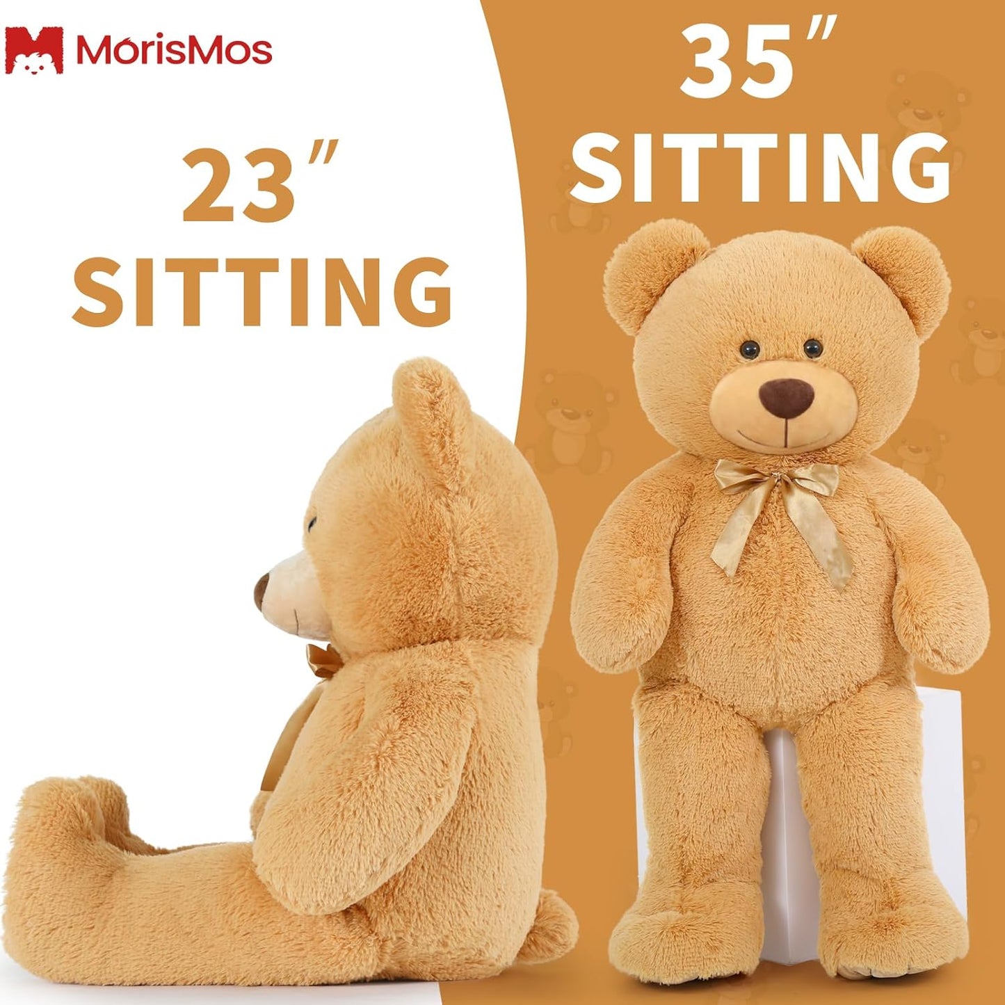 Brown Teddy Bear Stuffed Animals, Stuffed Bear Plush, Cute Stuffed Animals, Giant Teddy Bears for Kids Baby Toddlers Girlfriend, Gifts for Valentine's Day/Birthday/Christmas, MorisMos Stuffed Animals