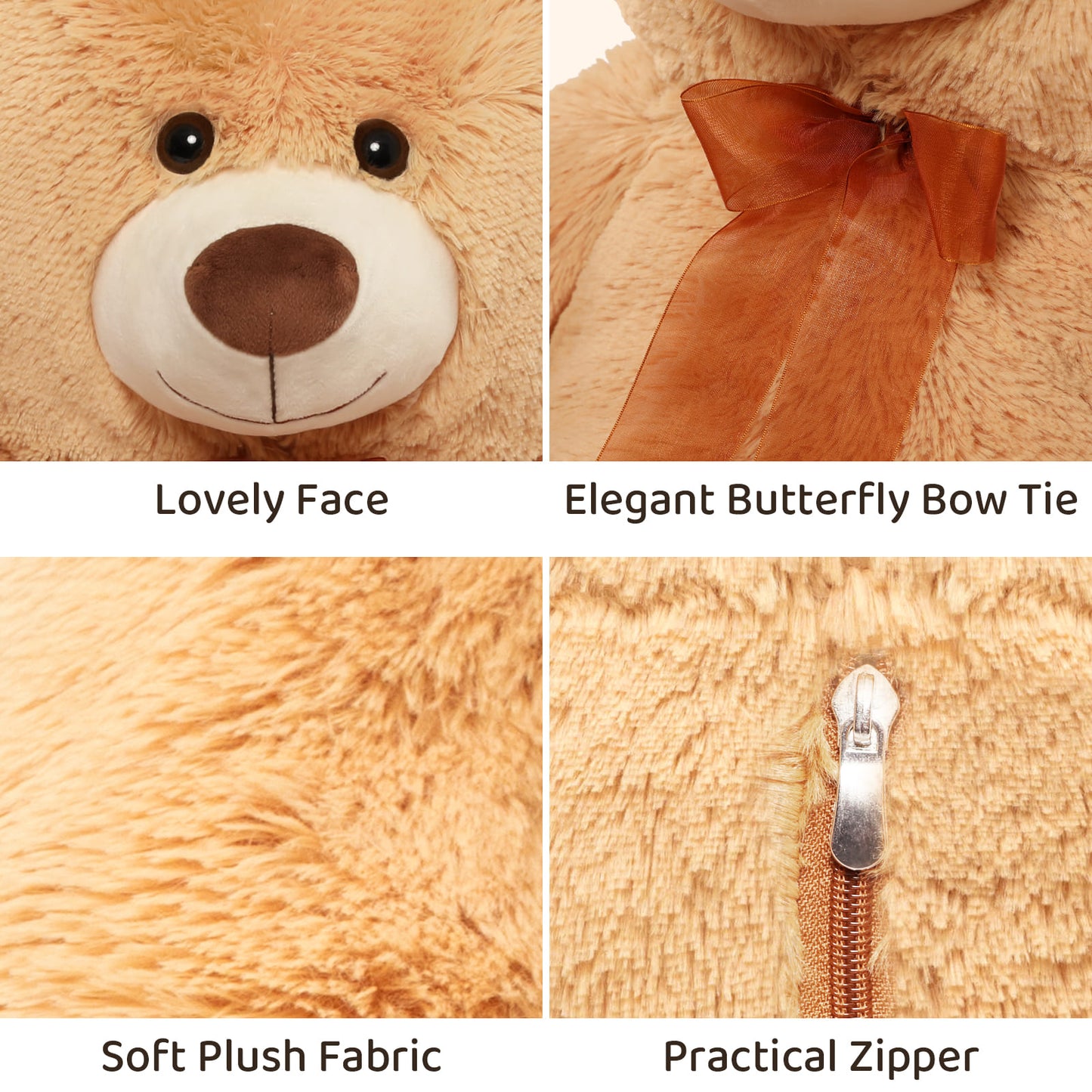Giant Teddy Bear Plush Toy, Multicolor, 35.4/51 Inches