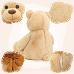 Giant Brown Teddy Bear Plush Toys - Brown Teddy Bear Stuffed Animals - Massive Valentine's Day Teddy Bears&Gifts - Soft Cuddly Smiling Face Big Teddy Bear Plush Gift for Girlfriend/Boyfriend - Teddy Bear Plush Dolls for Birthday/Baby Shower/Christmas
