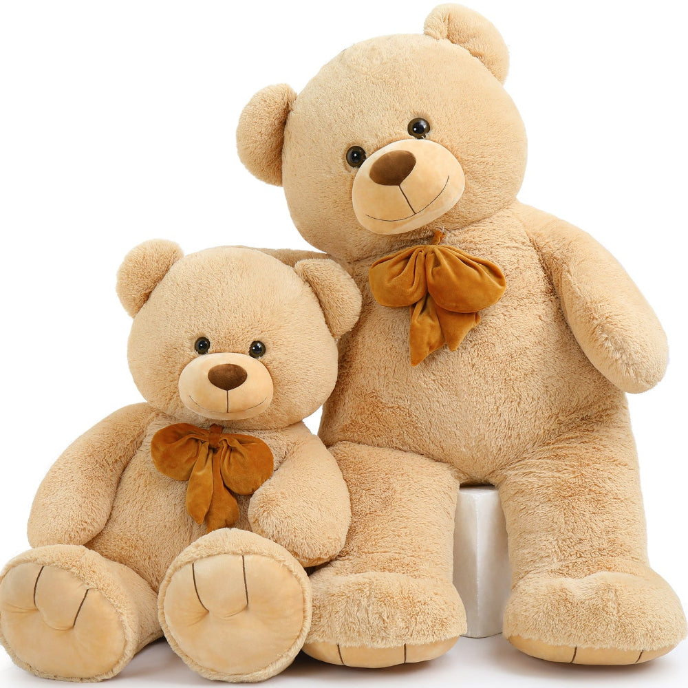 Giant Brown Teddy Bear Plush Toys - Brown Teddy Bear Stuffed Animals - Massive Valentine's Day Teddy Bears&Gifts - Soft Cuddly Smiling Face Big Teddy Bear Plush Gift for Girlfriend/Boyfriend - Teddy Bear Plush Dolls for Birthday/Baby Shower/Christmas
