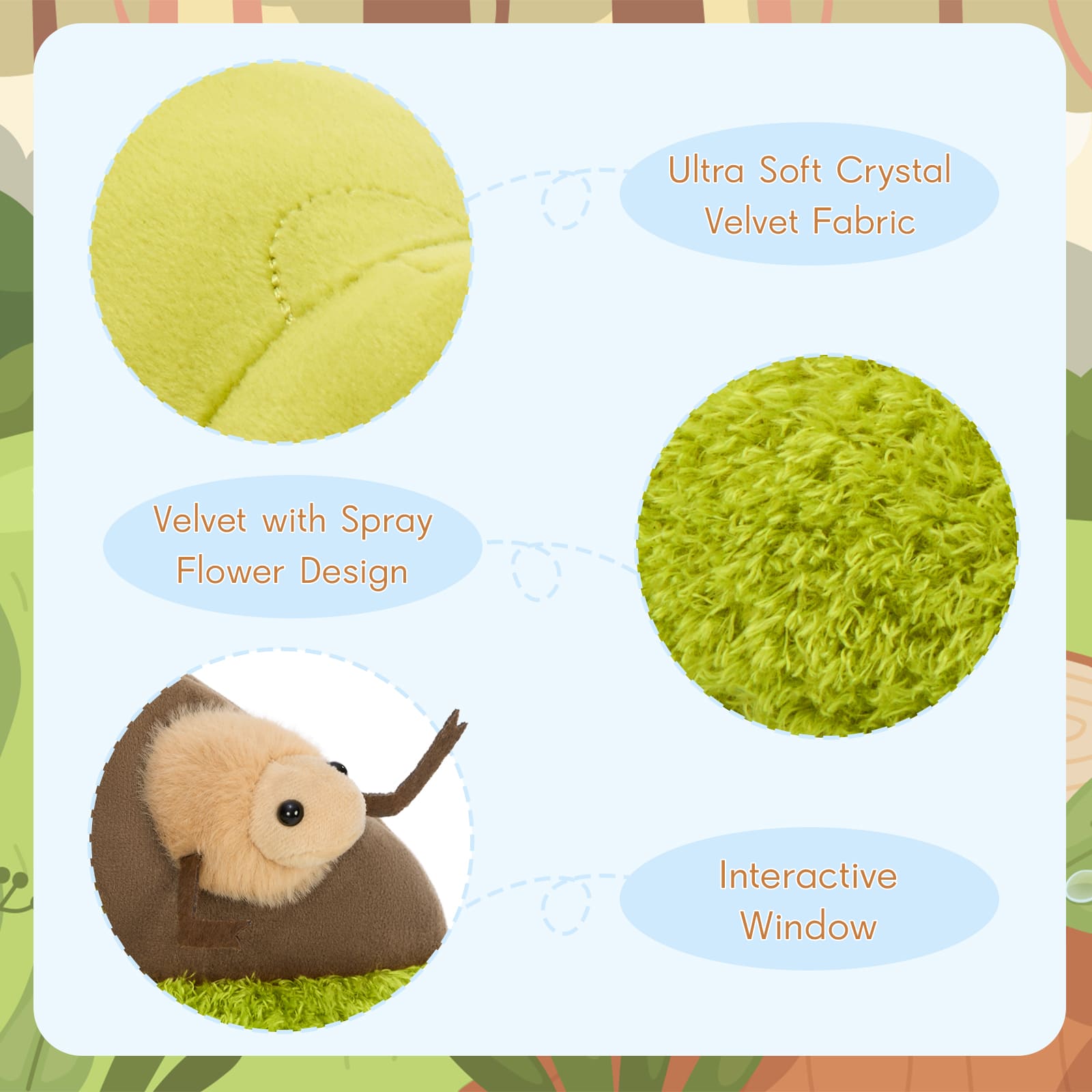 Woodlouse & Beetle Plush Toy Set with Soft Bug Mound Hideaway