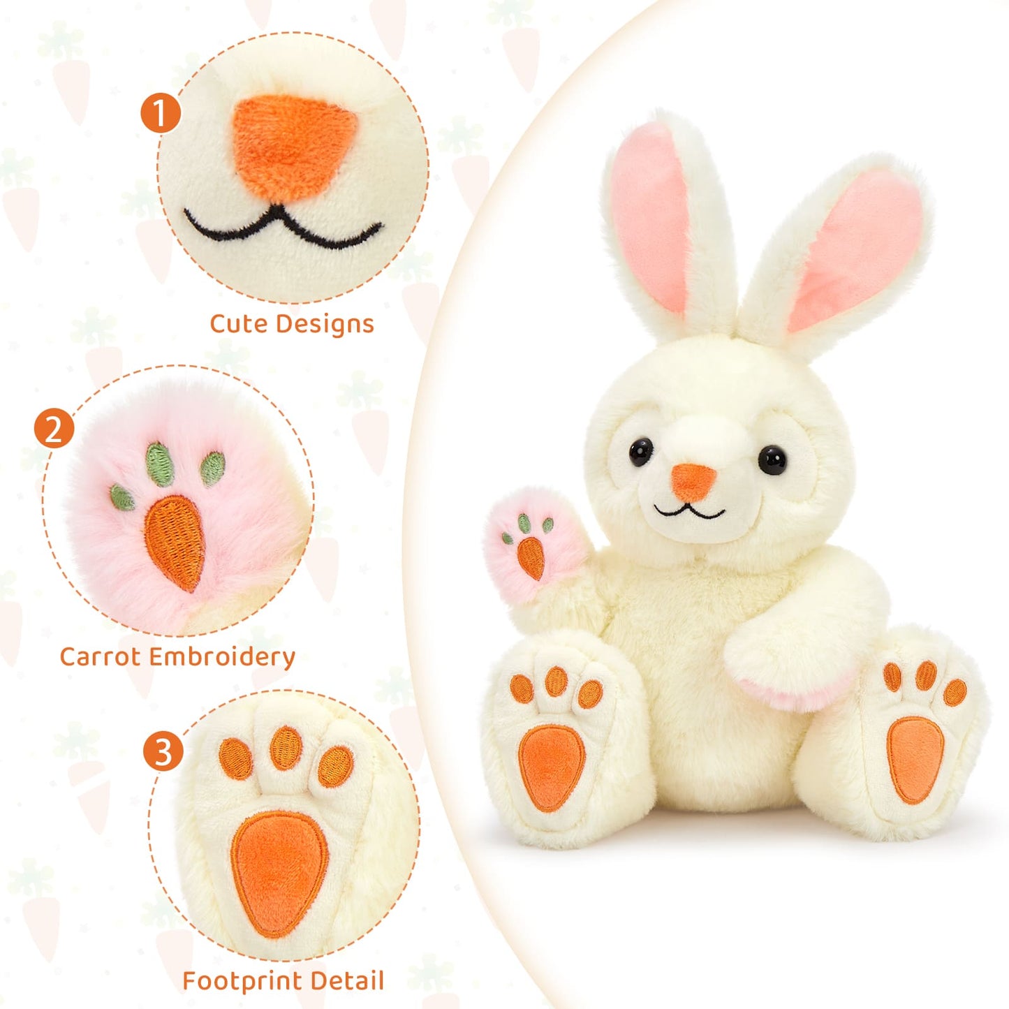 6 Pcs Easter Bunny Stuffed Animals - Wholesale Rabbit Plush Toys - 15 Inches Stuffed Bunny - Easter Party Favors - Easter Favors