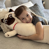 Bulldog Long Throw Pillow Dog Stuffed Animals, Beige, 43.3 Inches - MorisMos Stuffed Animals