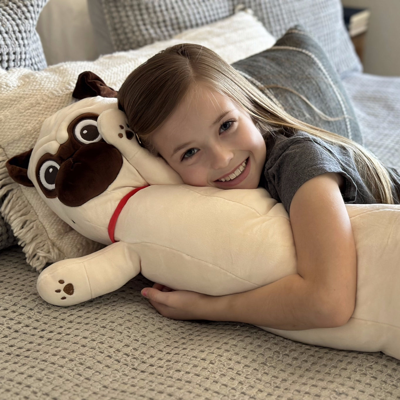 Bulldog Long Throw Pillow, 43.3 Inches