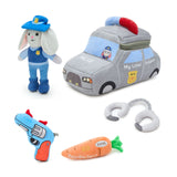 Police Bunny Plush Toy Set with Police Car Carrying Bag